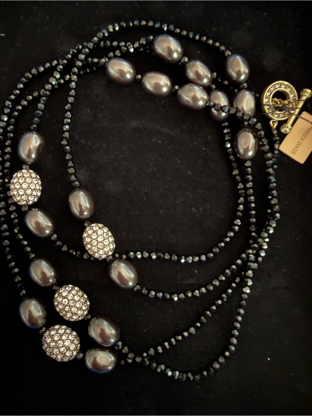Rare HEIDI DAUS statement Very Long Necklace in the Style of Downton Abbey